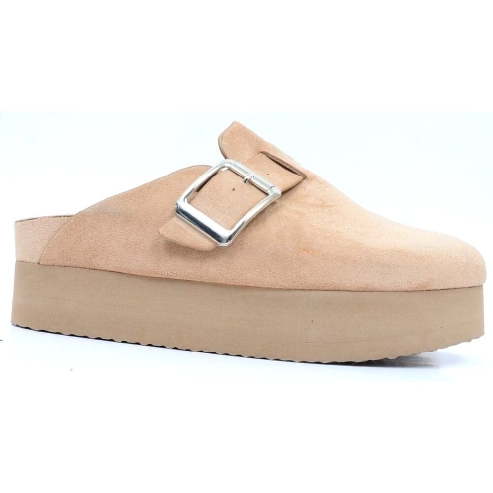 Madden Girl Cutie Pie Size 10 Platform Clog Faux Suede Footbed Chunky Buckle